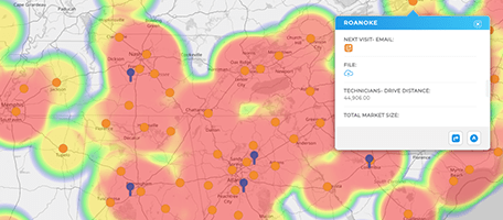 visualize customer density with heat mapping