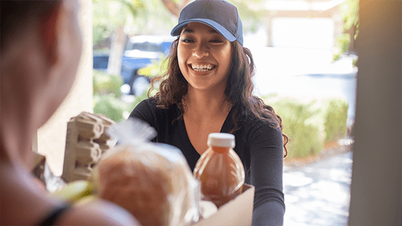 Happy delivery driver