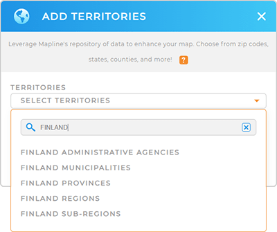 Add Finland Municipalities to your map in Mapline