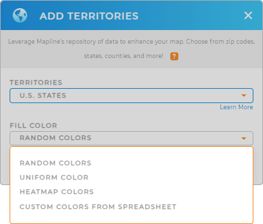 Color-code your U.S. States territory map in seconds