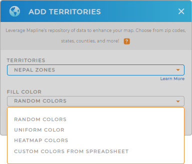 Color-code your Nepal zones territory map in seconds