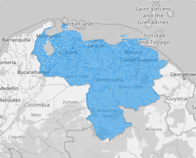 Map of Venezuela Parishes