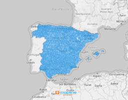 Map of Spain municipalities