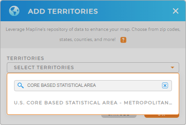 Adding Core Based Statistical Area 