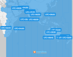 Map of World Time Zones