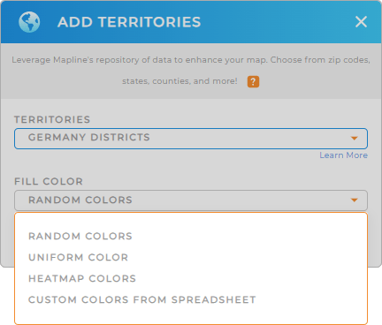 Color-code your Germany districts territory map in seconds