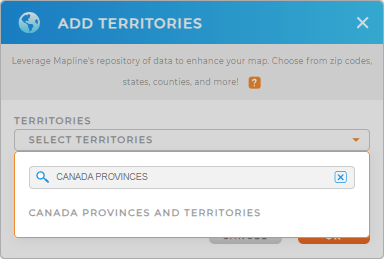 Adding Canada Provinces to your map