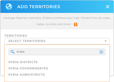 Add Syria governorates to your map in seconds