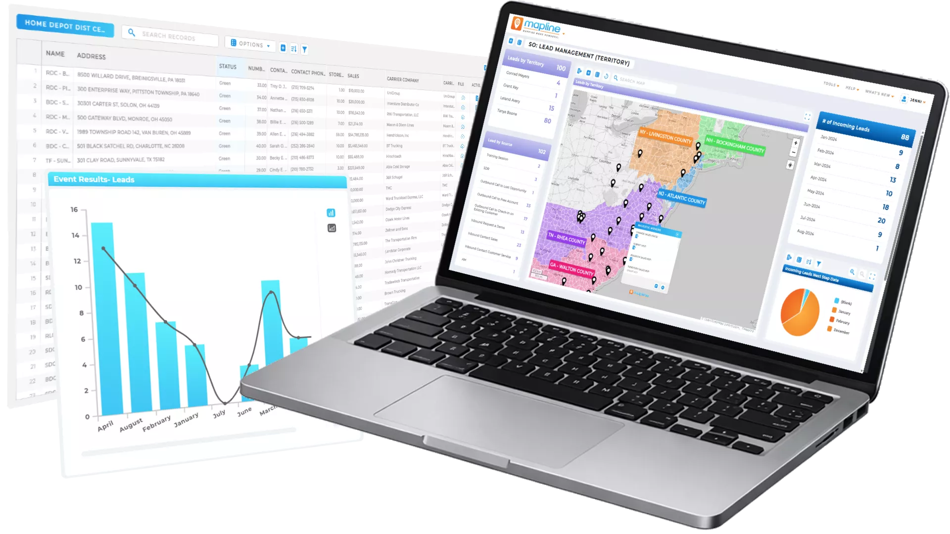Easily create territories and analyze location relationships in Mapline
