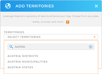 Add Austria Districts to your map in Mapline