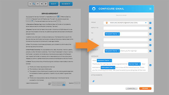 Example service agreement