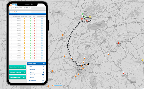 Mapline's mobile-friendly CRM