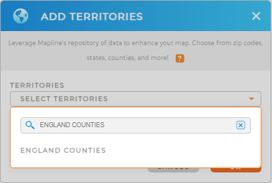 Add England Counties to your map in Mapline