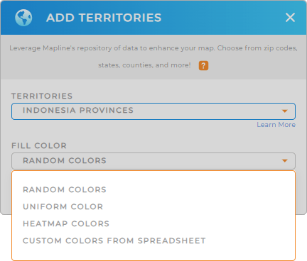 Color-code your map of Indonesia provinces in seconds!