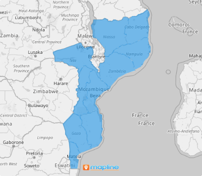 Map of Mozambique provinces