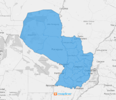 Map of Paraguay departments