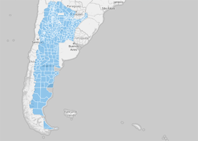 Map of Argentina Departments