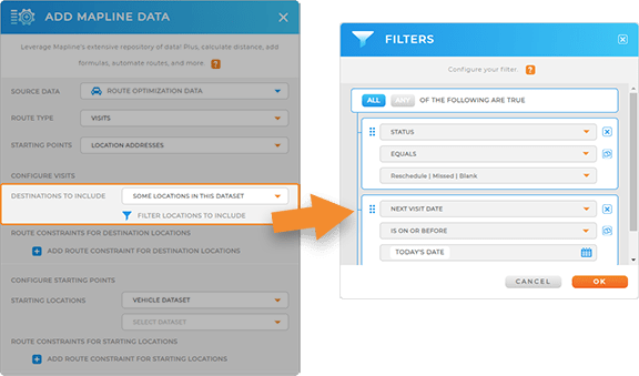 Automatically reschedule missed sales visits in Mapline