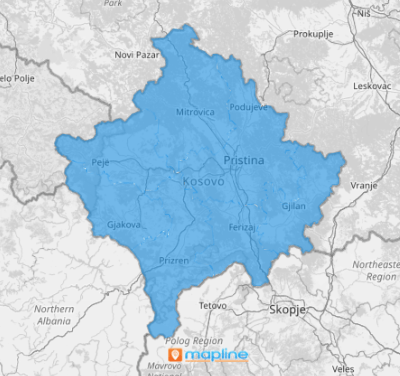 Map of Kosovo Districts