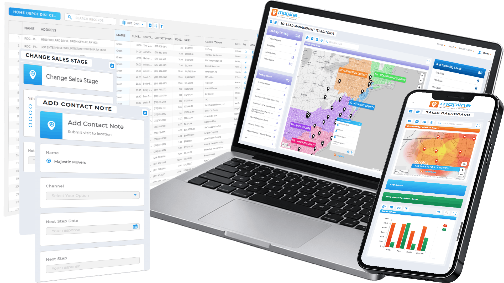 Powerful free map territories in Mapline