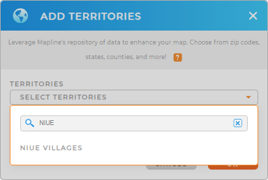 Add Niue Villages to your map in Mapline