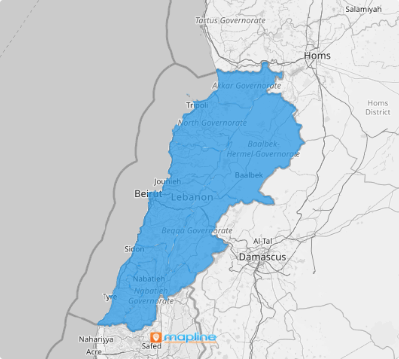 Map of Lebanon governorates