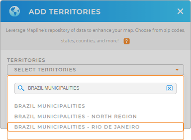 Add Brazil Municipalities Rio de Janeiro to your map in Mapline