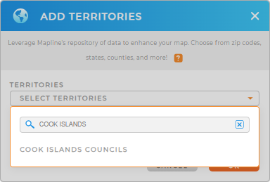 Add Cook Island Councils to your map in Mapline