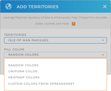 Color-code your Isle of Man Parishes territory map in seconds