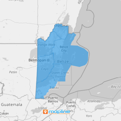 Map of Belize Districts