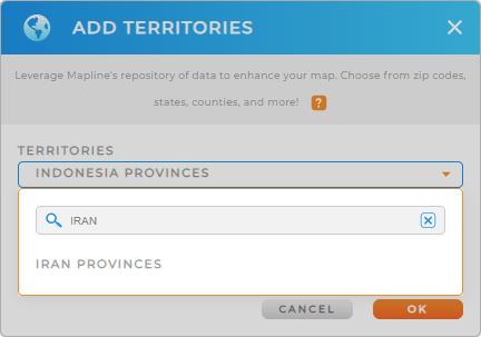 Add Iran provinces to your map in Mapline