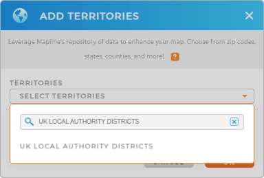 Add U.K. Local Authority Districts to your map in Mapline