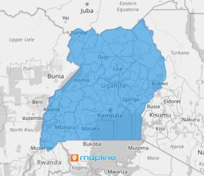 Map of Uganda Sub Regions