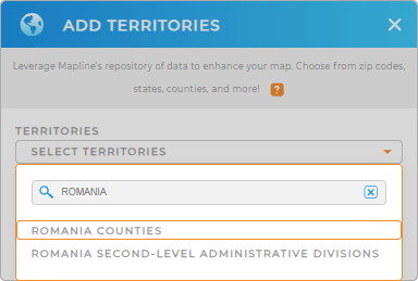 Add Romania Counties to your map in Mapline
