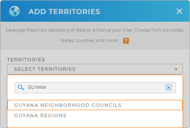 Add Guyana Neighborhood Councils to your map in Mapline