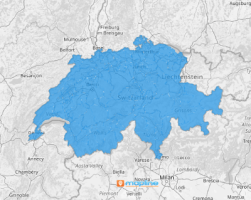 Map of Switzerland Districts