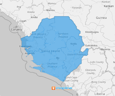 Map of Sierra Leone Districts