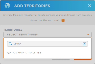 Add Qatar Municipalities to your map in Mapline