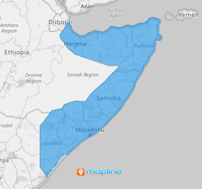 Map of Somalia districts