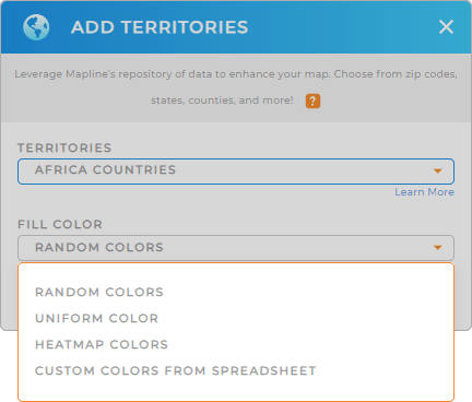 Color-code your African Countries territory map in seconds