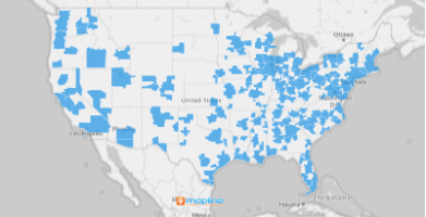 Map of Combined Statistical Areas