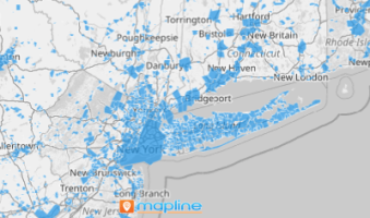 Map of U.S. cities and towns