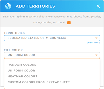 Color-code your map of Federated States of Micronesia