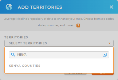 Add Kenya Counties to your map in Mapline