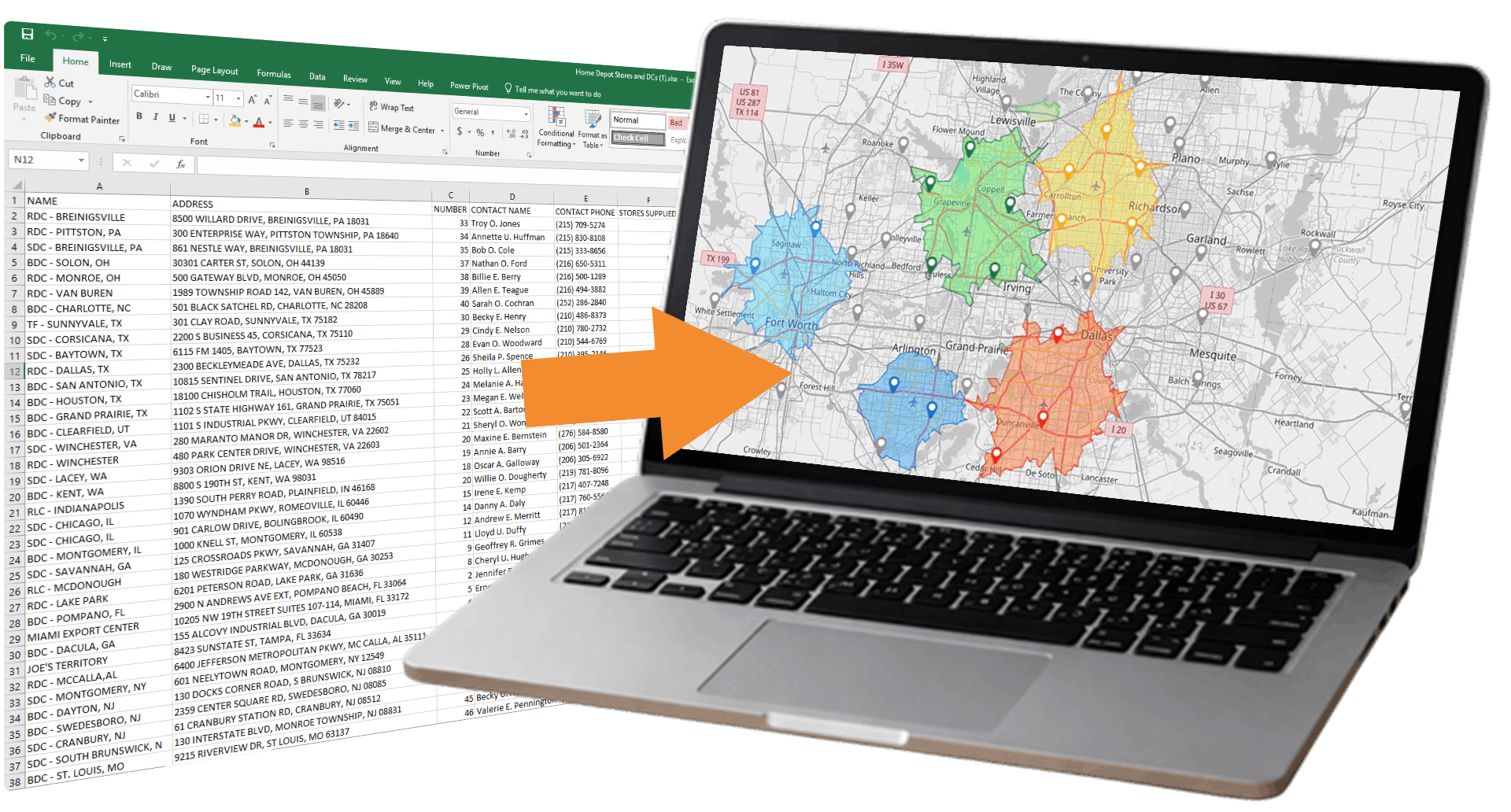 Map addresses from excel fastest method preview image.