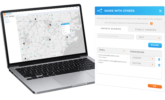 Control sharing permissions with precision in Mapline