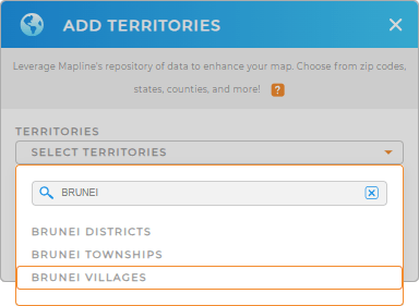 Add Brunei Villages to your map in Mapline