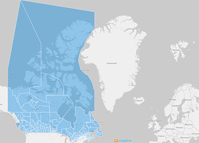 Map of Canada Census Divisions