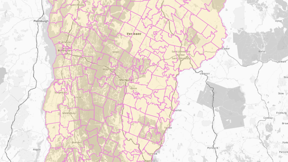 Map of U.S. county subdivisions