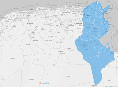 Map of Tunisia governorates